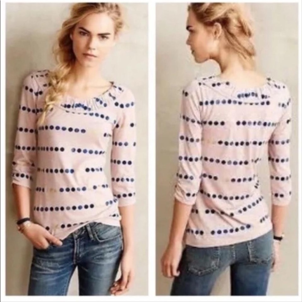 Anthropologie Postmark Polka Dot Top